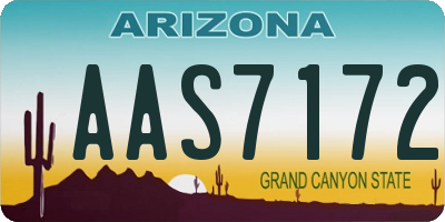 AZ license plate AAS7172