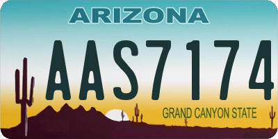 AZ license plate AAS7174