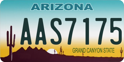 AZ license plate AAS7175