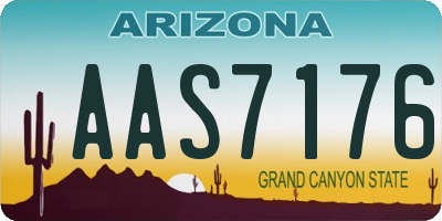 AZ license plate AAS7176