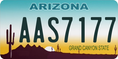 AZ license plate AAS7177