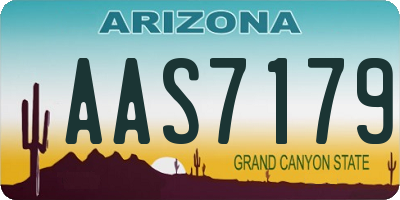 AZ license plate AAS7179