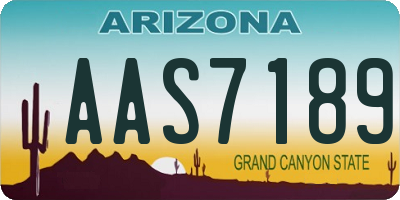 AZ license plate AAS7189