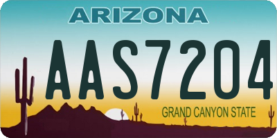 AZ license plate AAS7204