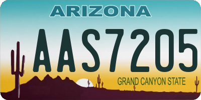 AZ license plate AAS7205