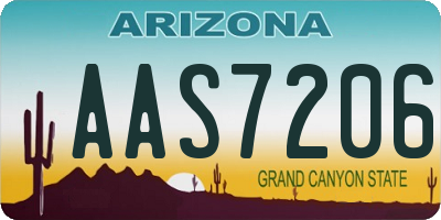 AZ license plate AAS7206
