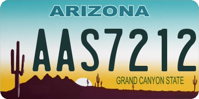 AZ license plate AAS7212