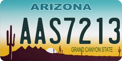 AZ license plate AAS7213