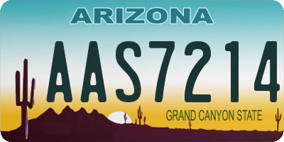 AZ license plate AAS7214