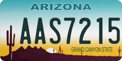 AZ license plate AAS7215