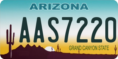 AZ license plate AAS7220