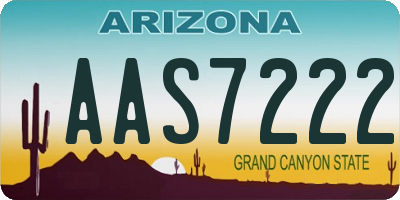 AZ license plate AAS7222