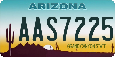 AZ license plate AAS7225