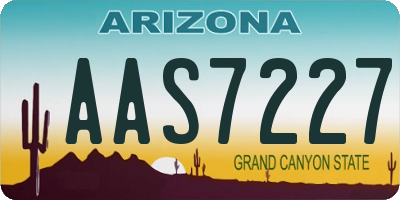 AZ license plate AAS7227