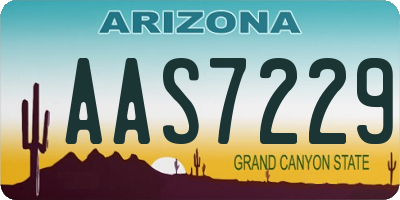 AZ license plate AAS7229