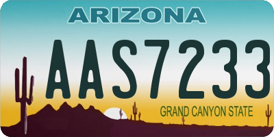 AZ license plate AAS7233