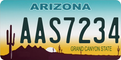 AZ license plate AAS7234