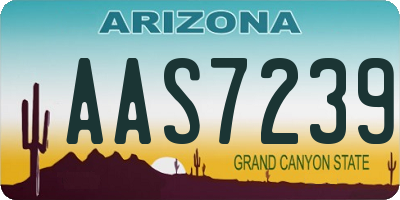 AZ license plate AAS7239
