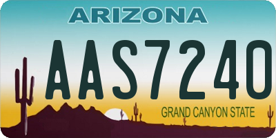 AZ license plate AAS7240