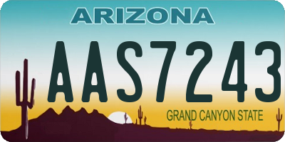 AZ license plate AAS7243