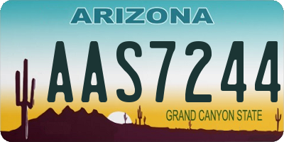 AZ license plate AAS7244