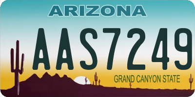 AZ license plate AAS7249