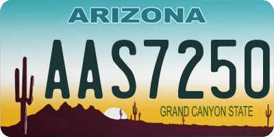 AZ license plate AAS7250