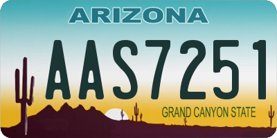 AZ license plate AAS7251