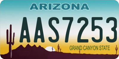 AZ license plate AAS7253