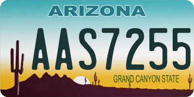 AZ license plate AAS7255