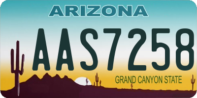 AZ license plate AAS7258