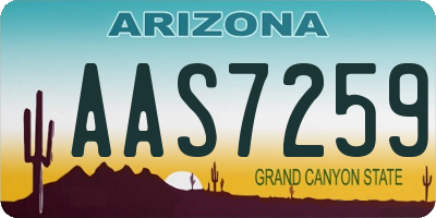 AZ license plate AAS7259