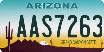 AZ license plate AAS7263