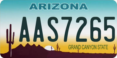 AZ license plate AAS7265