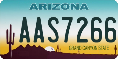 AZ license plate AAS7266