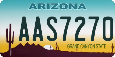 AZ license plate AAS7270