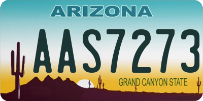 AZ license plate AAS7273