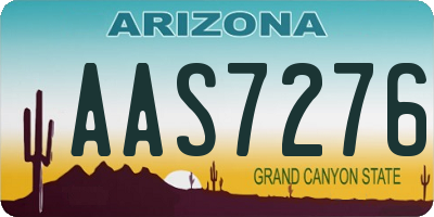 AZ license plate AAS7276