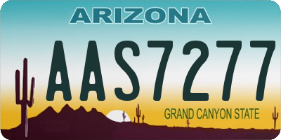 AZ license plate AAS7277