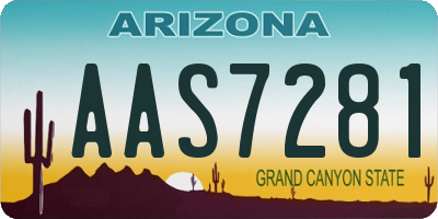 AZ license plate AAS7281