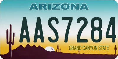 AZ license plate AAS7284