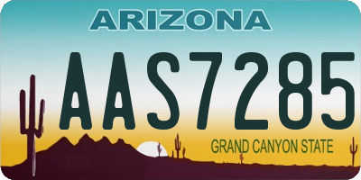 AZ license plate AAS7285