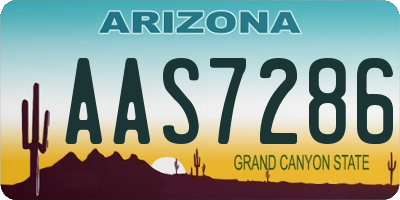 AZ license plate AAS7286