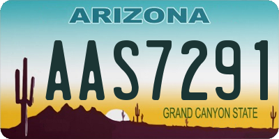 AZ license plate AAS7291