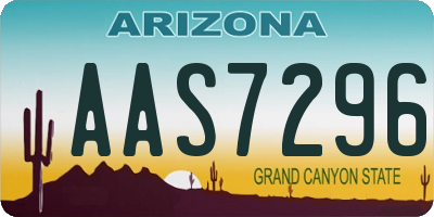 AZ license plate AAS7296