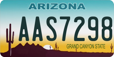 AZ license plate AAS7298