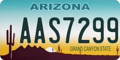 AZ license plate AAS7299