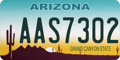 AZ license plate AAS7302