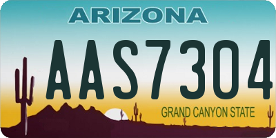 AZ license plate AAS7304