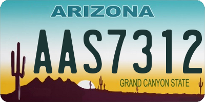 AZ license plate AAS7312